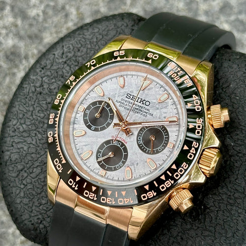 Seiko Daytona Chronograph Watch – Black & Gold